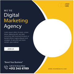 Vibrant Abstract Digital Marketing Agency Banner Social Media Post Template Encapsulated PostScript