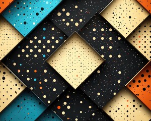 Geometric pattern of layered squares with dots