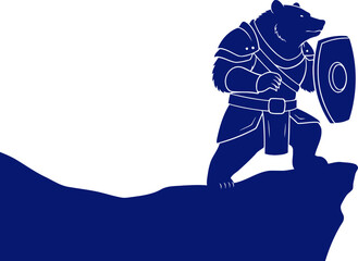 the blue bears vigil a silhouette of courage, duty, and solitude, isolated on transparent background