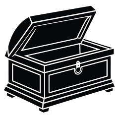 vintage wooden jewelry box vector icon
