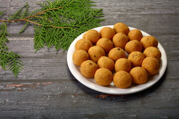 Chaat Kachori- traditional Indian street foods.