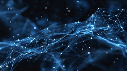 Abstract Blue Polygonal Background with Lines