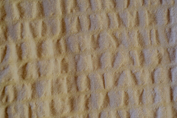 close-up of a textured beige cotton fabric