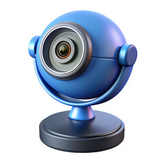 Modern Blue Webcam Illustration for Virtual Communication and Video Conferencing
