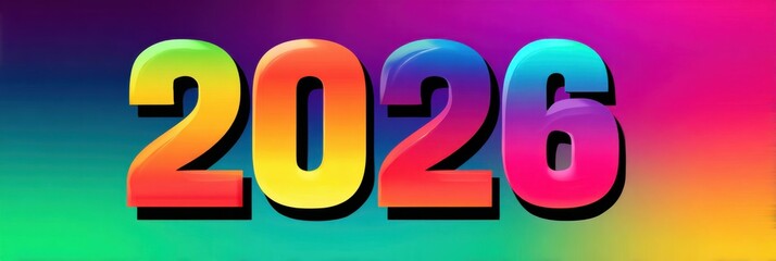 2026 colorful countdown celebration global event digital artwork vibrant background festive atmosphere