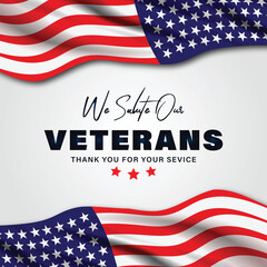 We salute our veterans thank you for your service american flags background