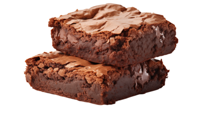 Indulgent chocolate brownies with melted chunks stack up for a decadent dessert delight