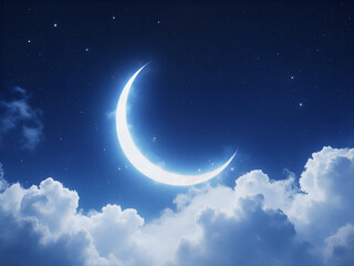 A breathtakingly dreamy night sky scene with a prominent