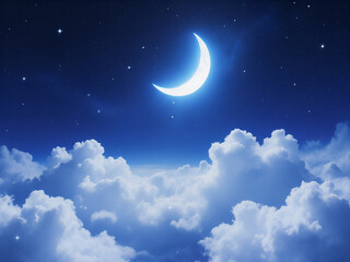Naklejka premium A breathtakingly dreamy night sky scene with a prominent