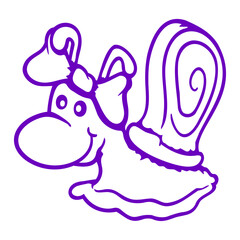 Snail girl female cute pretty bow tie woman happy