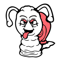 Snail cheeky sticking out tongue naughty little