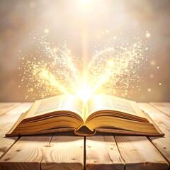 Open book with magical sparks