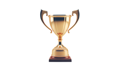 Shimmering golden trophy symbolizes ultimate achievement and championship victory for winners