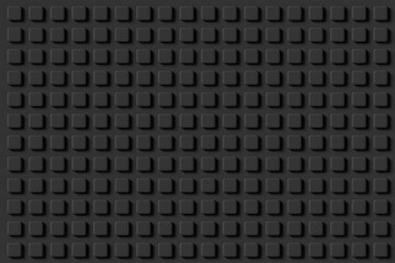 Square black studs neatly tiled horizontally and vertically across the computer screen. Illustration as a dark background for web design and slide show presentation software