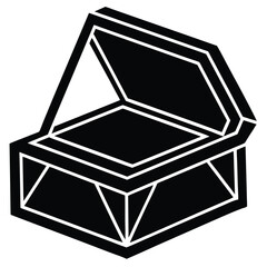 clear acrylic jewelry box vector icon