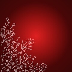 red floral background