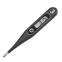 Black thermometer three alias logo design