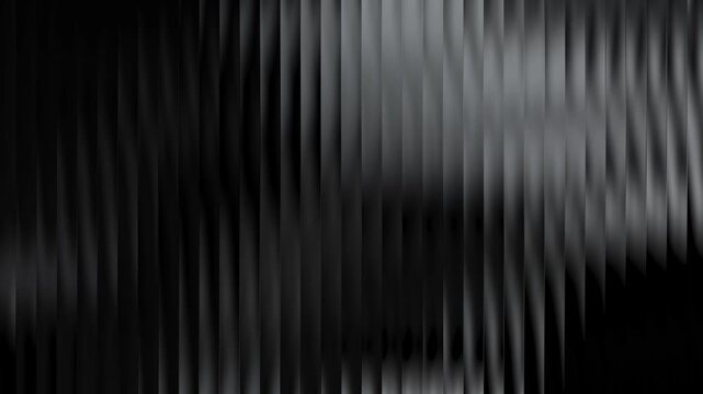 Sleek and luxurious dark abstract background with a subtle shimmer on black and grey vertical lines. A sophisticated and elegant seamless loop animation for premium branding or cinematic titles in 4K.