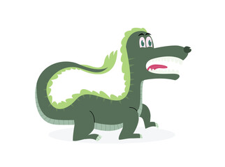 Green Dragon without a wing vector illustration.