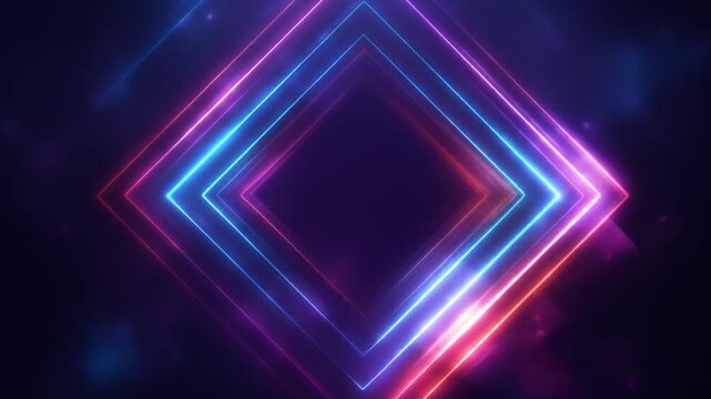 Neon diamond shape abstract background