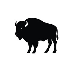 Bison standing alert silhouette