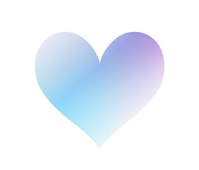 A pastel blue and purple gradient heart shape on a white background.  The heart is smooth and softly colored