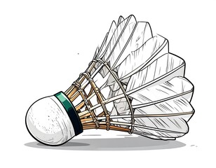 Hand-drawn shuttlecock