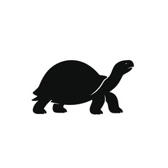 Giant tortoise walking silhouette illustration