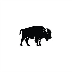 Minimal bison silhouette side profile