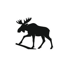 Moose climbing silhouette