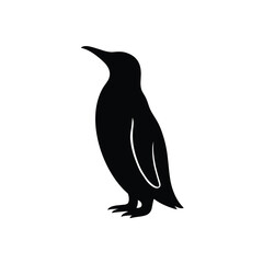 Penguin silhouette with beak up