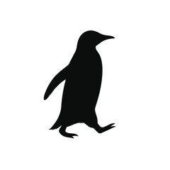 Naklejka premium Penguin walking silhouette
