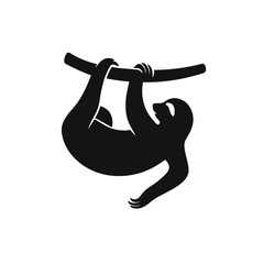 Sloth hanging upside down silhouette
