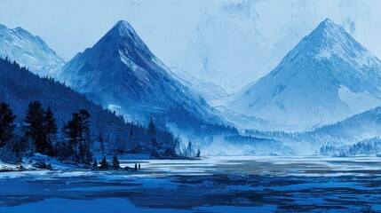 Winter mountain landscape