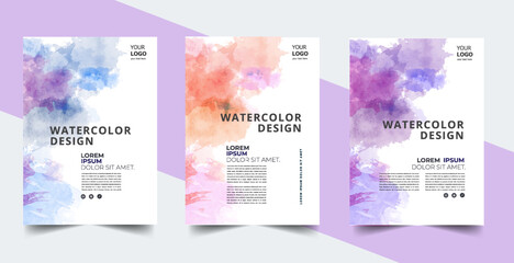 Watercolor Brochure template banner design for social media post template, corporate