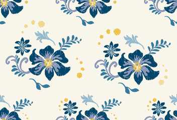 This elegant design showcases a unique ikat style that blends traditional charm with modern aesthetics. The ikat pattern features a seamless flow, making it perfect as seamless ikat for fabric and sur