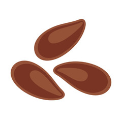 Flax seeds flat vector illustration logo icon clipart