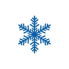 Vibrant blue snowflake graphic for winter holidays, Christmas, and seasonal design needs