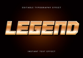 Gold Metallic Emblem Superhero Text Effect Geometric Bold Modern Font