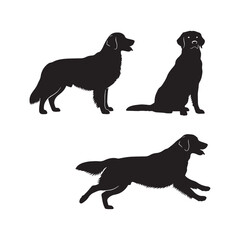 Golden Retriever Silhouette Vector Set