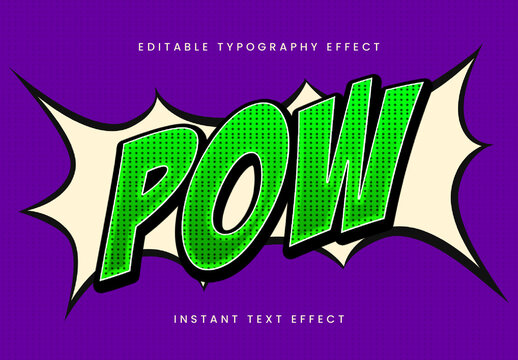 Green Comic Halftone Superhero Text Effect Cartoon Pop Art Font