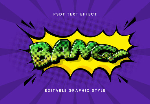 Green And Yellow Comic Halftone Superhero Text Effect Explosion Pop Art Font