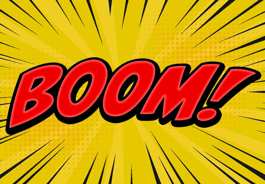 Red Comic Halftone Superhero Text Effect Cartoon Explosion Font