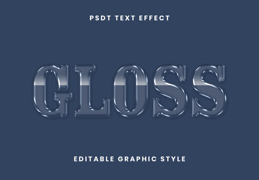White Glass Font Embossed Shiny Transparent Text Effect