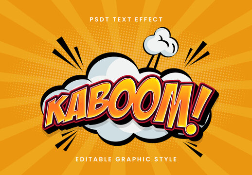 Red And Yellow Explosive Burst Superhero Text Effect Cartoon Pop Art Outlined Font