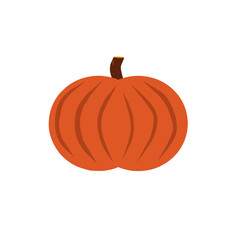 Orange pumpkin isolated on white background illustration.