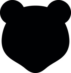 Cute bear head silhouette vector art simple vector