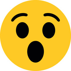 Shocked emoji expression surprise astonishment wow face icon vector