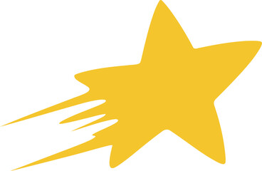 Golden shooting star speed motion graphic element vector