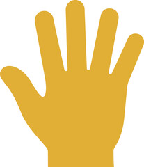 Obraz premium Open yellow hand icon isolated simple clean design vector
